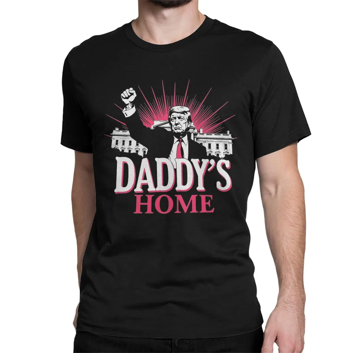 Men Women's T-Shirt Daddy's Home Trump 2024 White House Return Cotton Tee Shirt Short Sleeve 47th T Shirt Gift Idea Tops