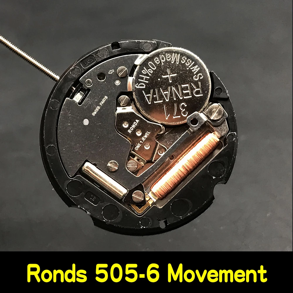 

Ronda Original Quartz Movement 505-6 Watch Replace Parts with Battery inside White Datewheel High Accuracy Movement