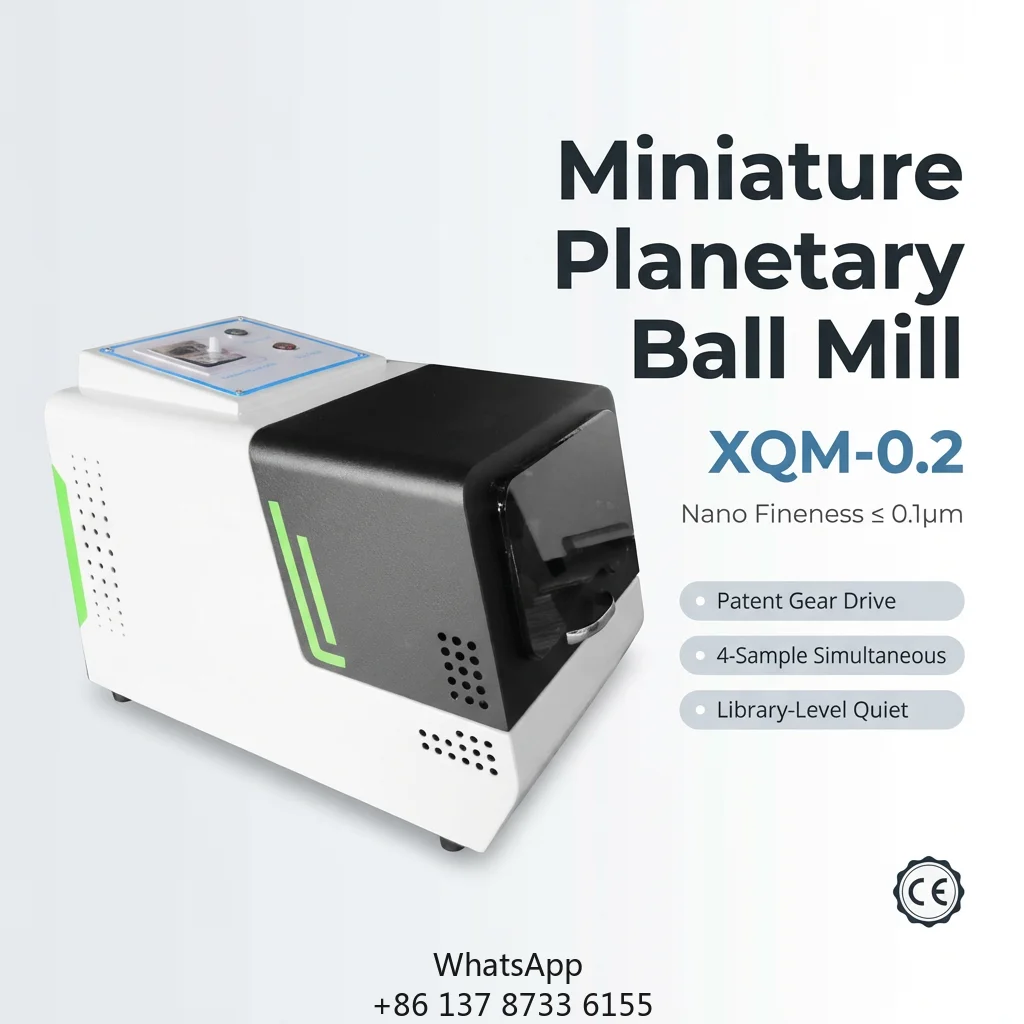 2026 CZJXQM-0.2 Miniature Planetary Ball Mill Motor Gear Vacuum Jar Nano Grinding Lab Sample Prep New Material R&D 0.1m Output