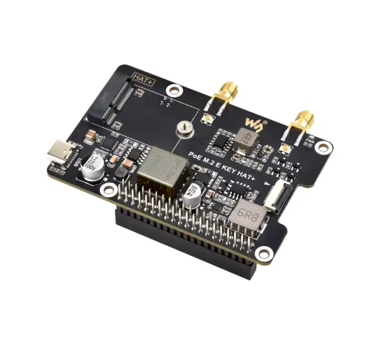 PoE M.2 E KEY HAT+ Acce a Waveshare  Adapter With PoE Function for Raspberry Pi 5 Compatible With NGFF (M.2 E Key) Wireless NIC