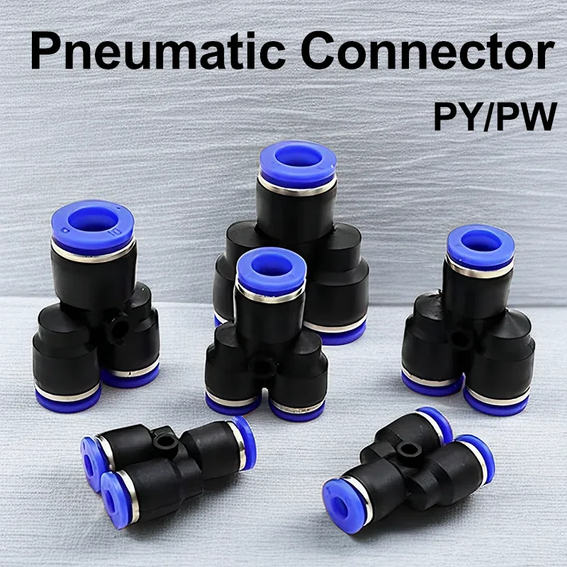 PY Quick Connection Pneumatic Fittings PY-4 PY-6 PY-8 PY-10 PY-12 Black Y-shaped Three-way Connector PY Series