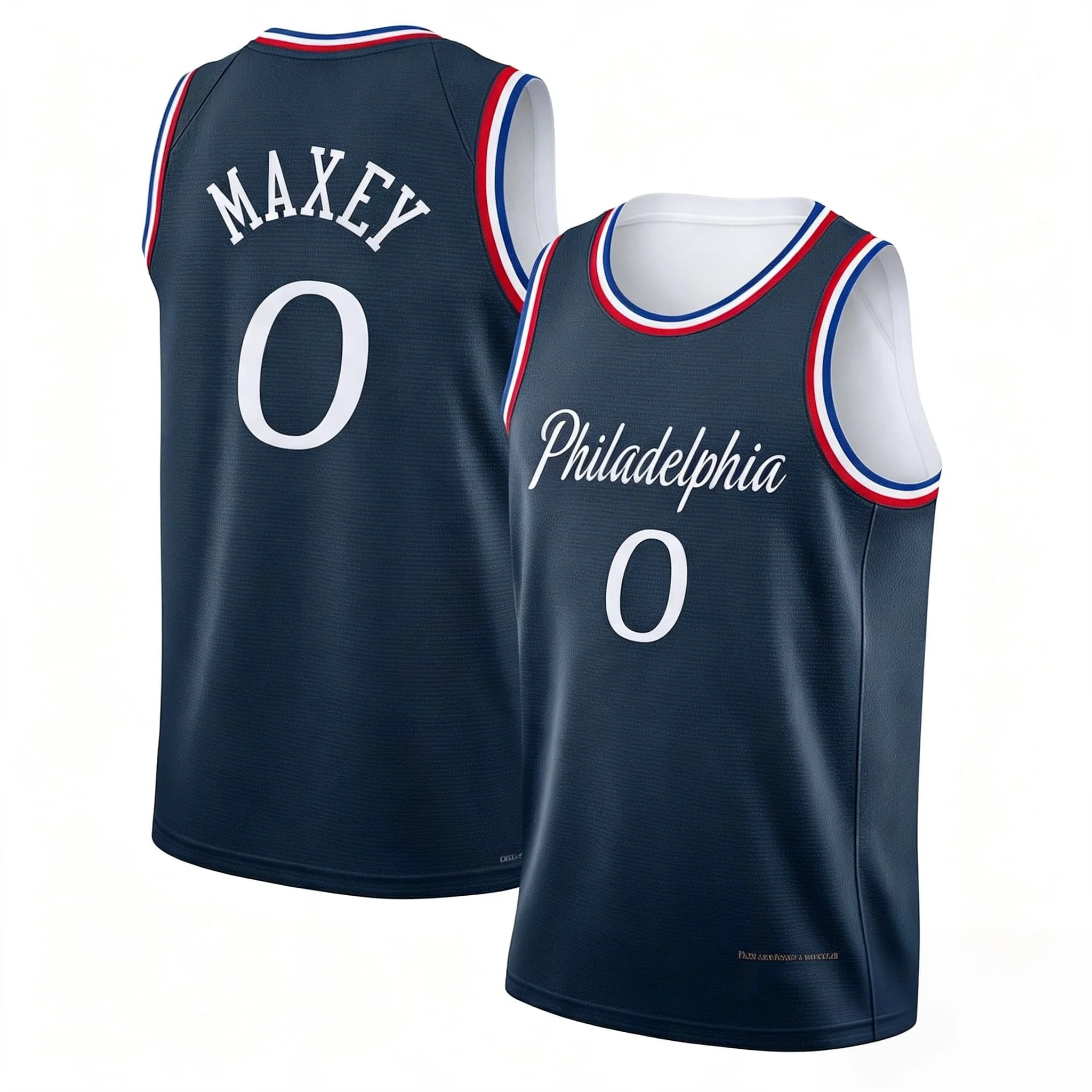 23 Basketballtrikot Philadelphia Ärmelloses Tanktop Schnelltrocknend Sport Streetwear Fan-Trainingsweste Weiß Blau Familien-Set – Detail 5