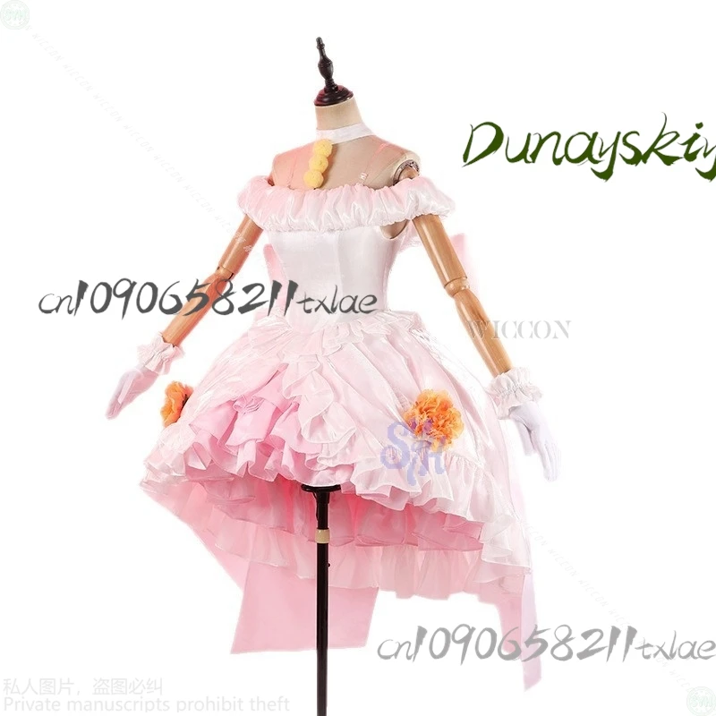 Shop1104340175 متجر LoveLive! لعب رين هوشيزورا تومي الوردي الزفاف Kawaii الدانتيل الحلو لوليتا القوس زهرة الباروكات حفلة الهالوين