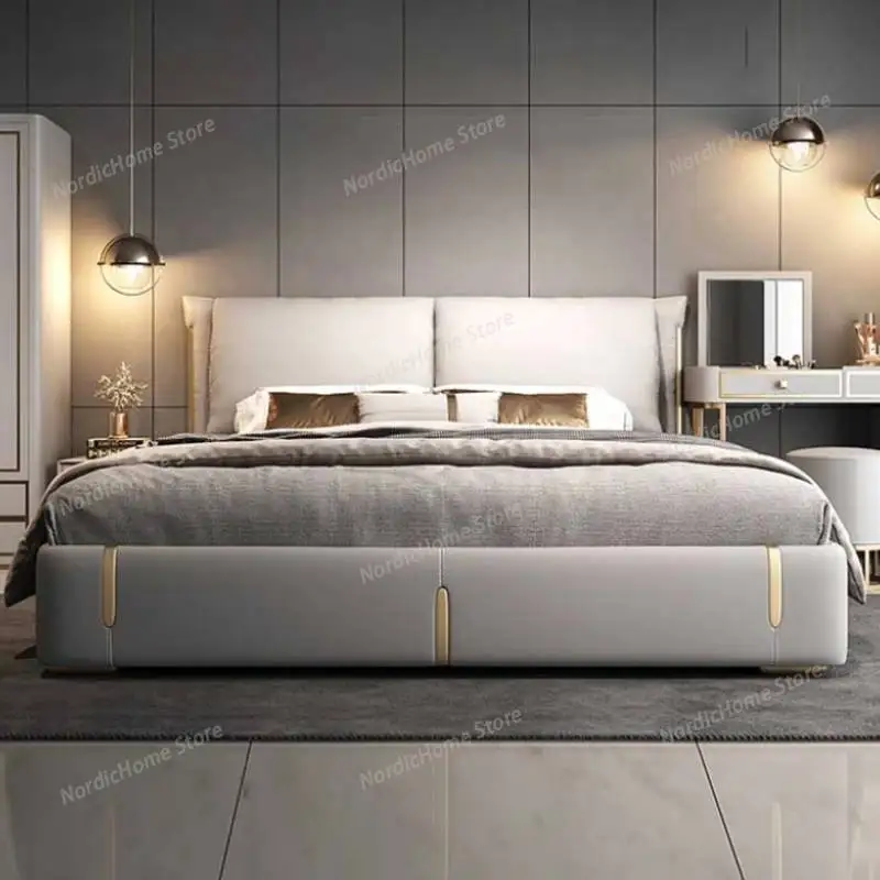 Aesthetic Queen Kids Double Bed Modern High End Headboard Twin Double Bed Girl Sleeping Cama Matrimonio Furniture For Bedroom