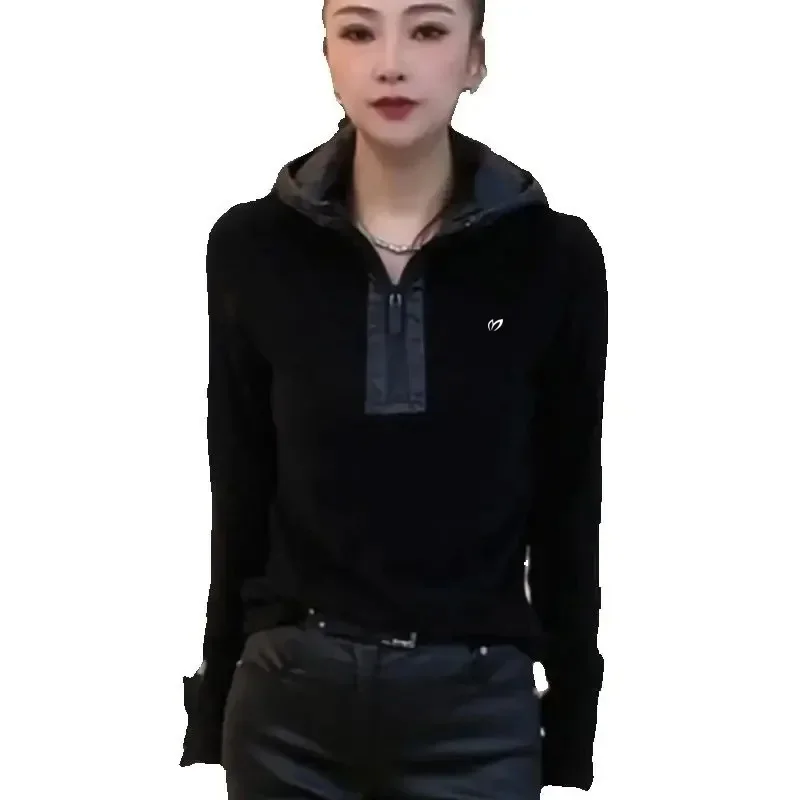 

Women Golf Wear 2025 Spring New Authentic Golf Jumper Fashion Hooded Sports Top Casual Long Sleeves Women Golf Clothes