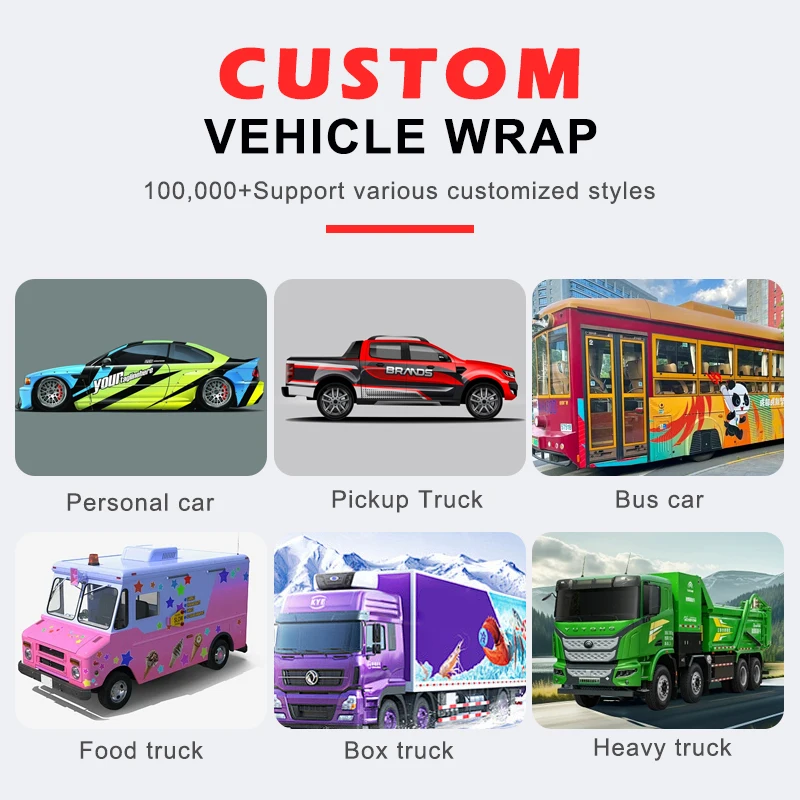 Custom Racing Design Full Body 1.52*18M PET Matte Car Wrapping Vinyl Roll Air Channel Printed Vehicle Vinyl Wrap view 5