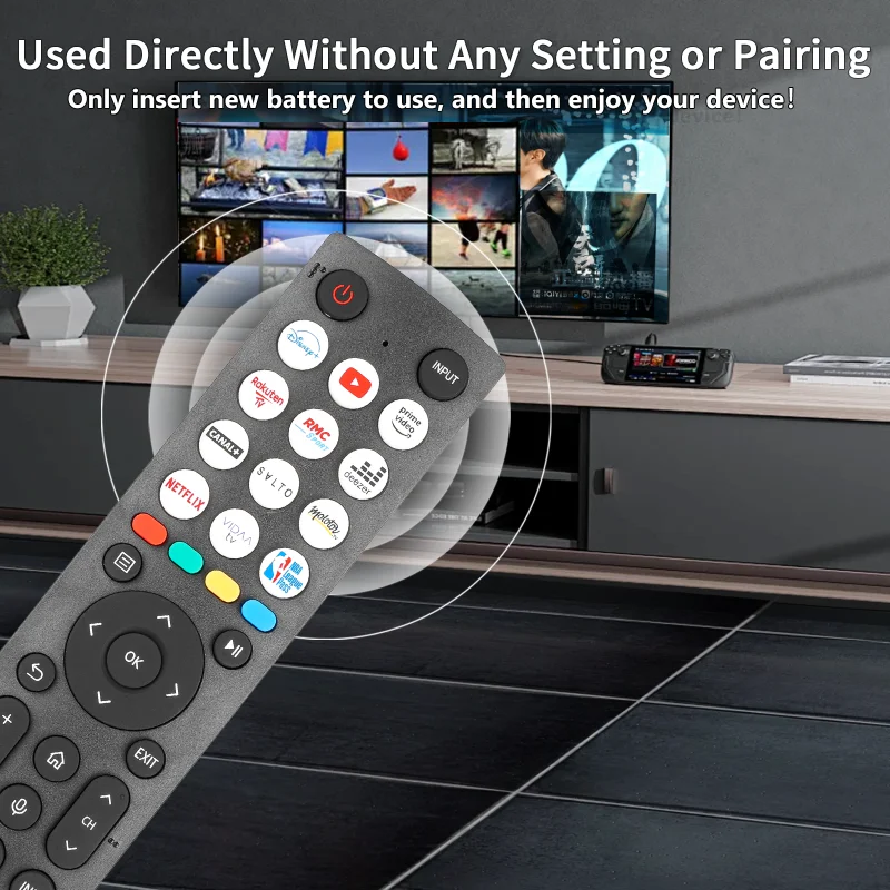 ERF2L36H For Hisense IR Remote Control Replacement With NETFLIX PrimeVideo Buttons, For Hisense QLED Smart TV 43E77KQ 50E77KQ