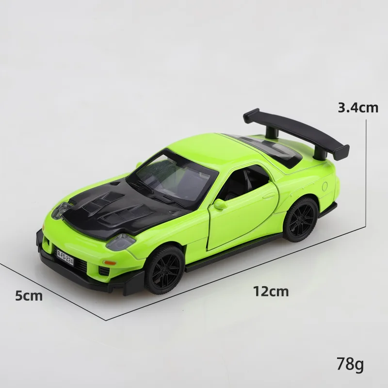 1/36 Scale Alloy Racing Car Model, Return Function, Can Open the Car Door and Engine Hood, Simulated Alloy Car Toy, Suitable for