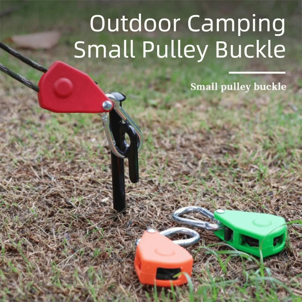 

Комплект из 2 регулируемых крюков-роликов для крепления троса к палатке, усиленные металлические ролики с отражающими элементами для кемпинга