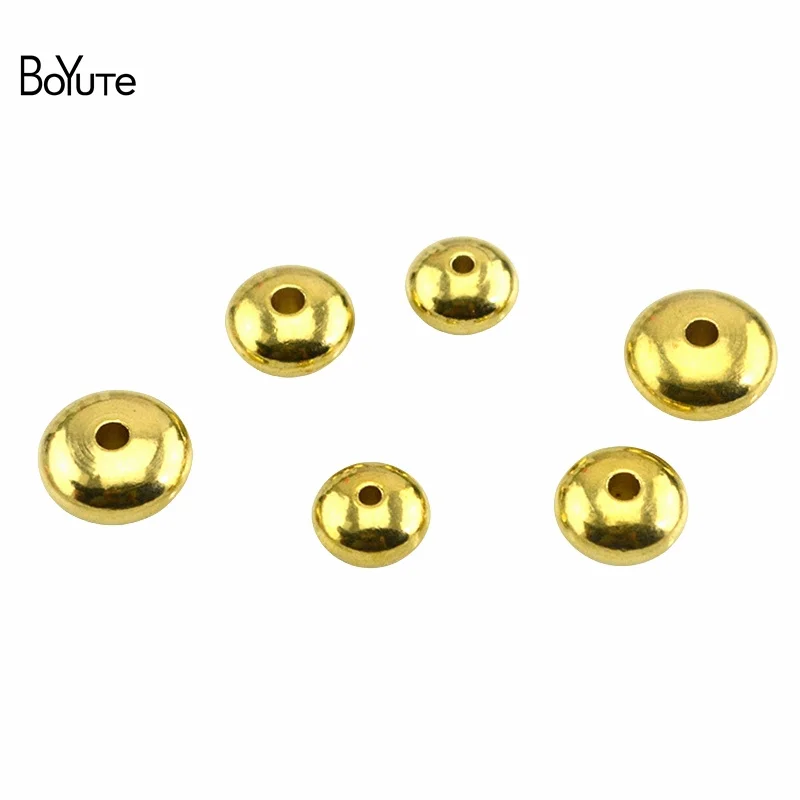 BoYuTe (100 Pieces/Lot) 3.5-4-6-7.5-8.5-10mm Metal Brass Spacer Beads Bodhi DIY Jewelry Accessories