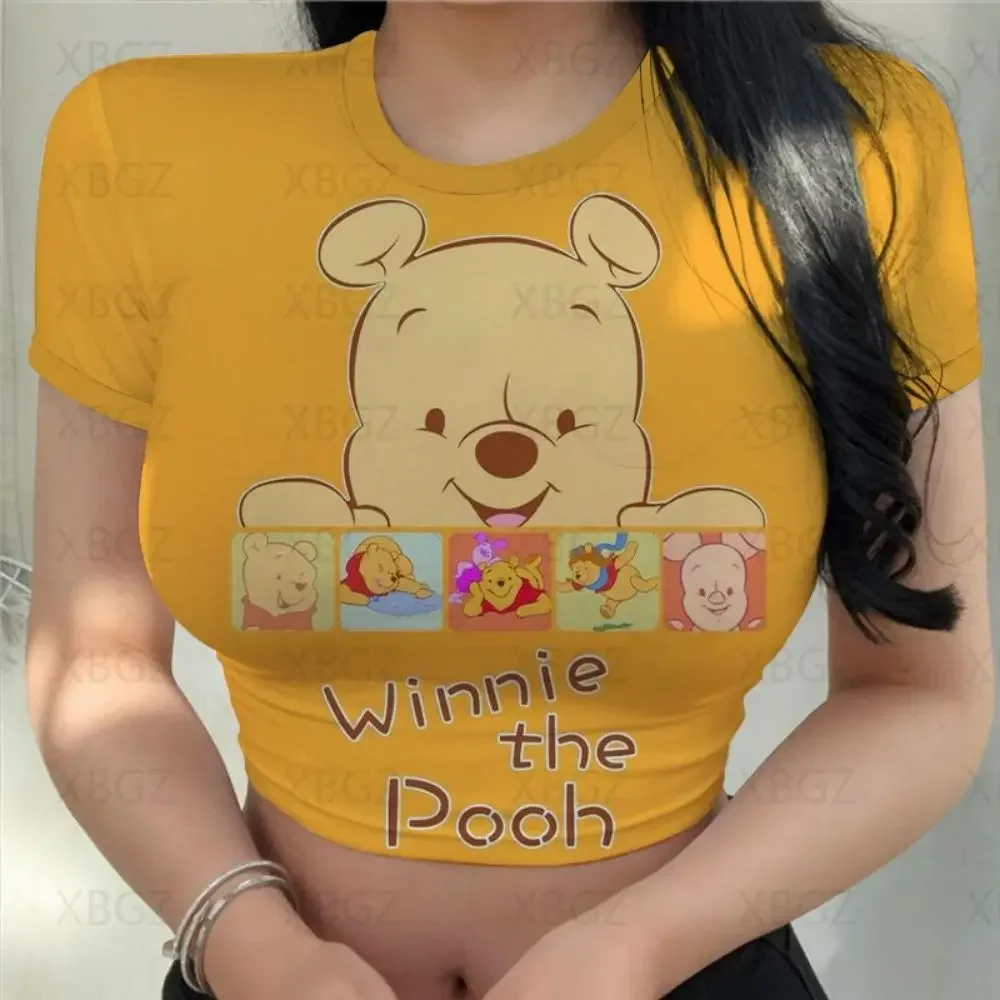 Winnie Pooh Crop Top Sexy Y2k vestiti stampa Vintage moda donna camicette 2022 Cool T Shirt donna Disney Kawaii Fashion Top 3XL