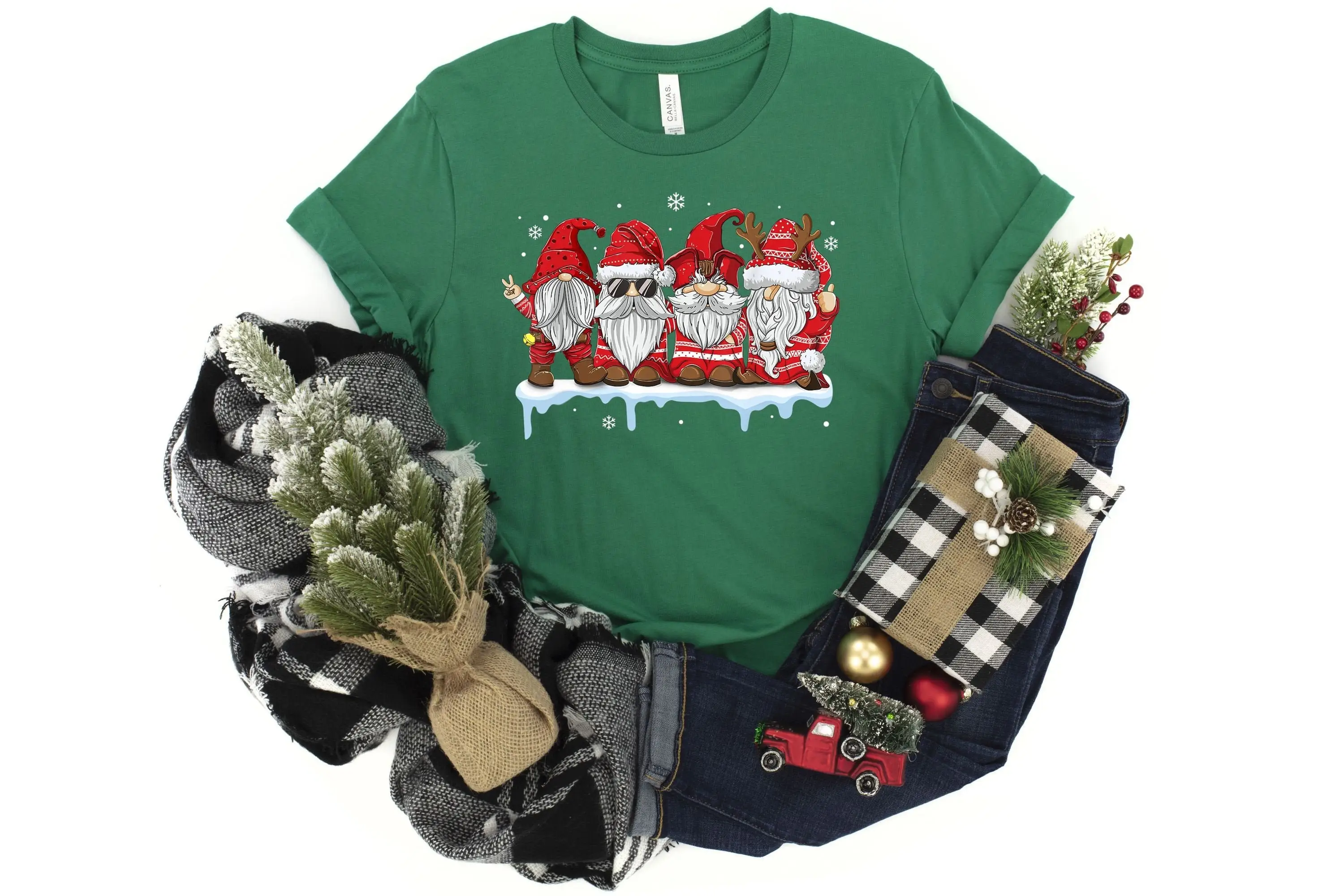 Christmas Gnomes T Shirt Gnome Santa with my Gnomies Day