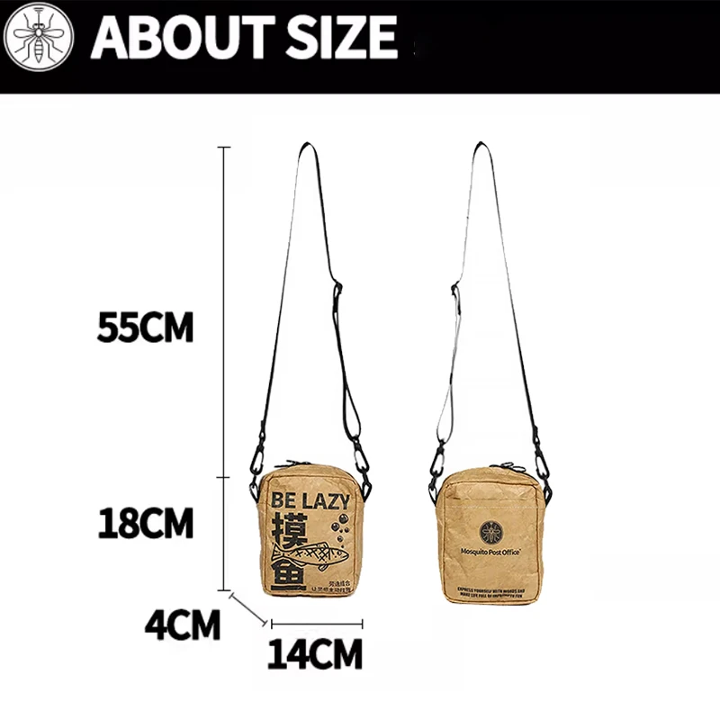 Bolsa de ombro masculina casual, à prova d'água, bolsa de papel dupont, bolsa tipo estilingue para homens, bolsa crossbody, mini bolsa mensageiro retrô