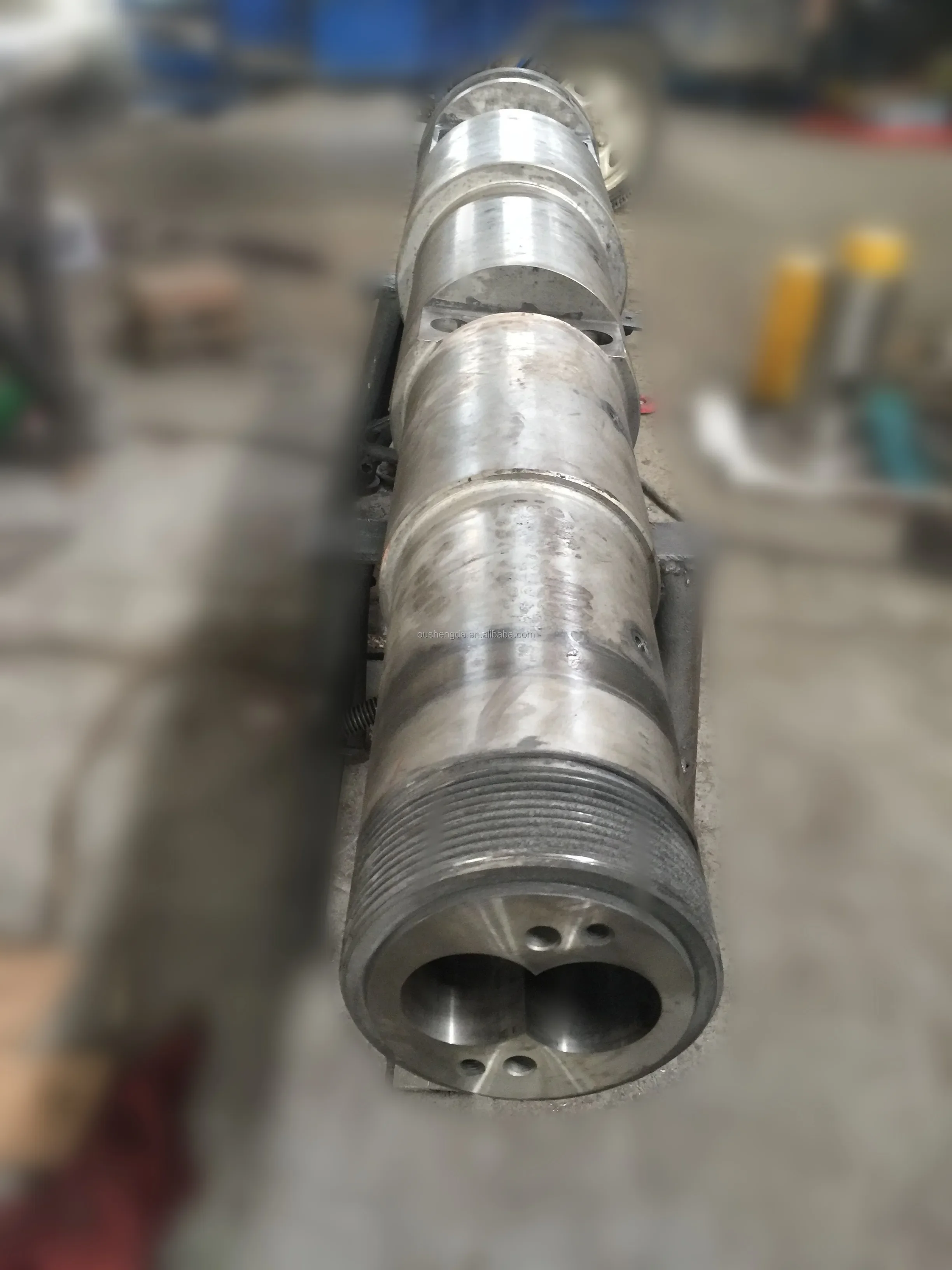 55/110 bimetallic conical twin screw barrel for plastic extrusion for pipe/profile extruder