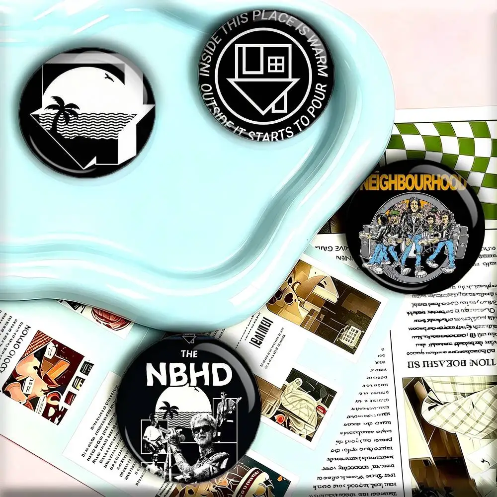 The N-Neighborhood N-NBHD 25 32 44 58 75mm Badges Personalized Round Brooches Pins Accessory Gift
