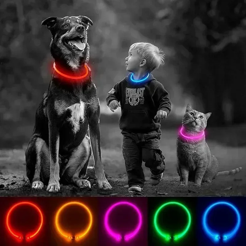 2023 Led Dog Collar Luminous Usb Cat Dog Collar 3 Modes Led Light Glowing Loss Prevention LED Collar for Dog Pet Dog Accessories