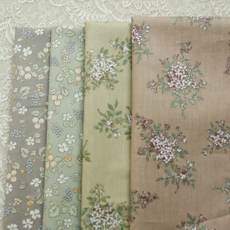 160x50cm Retro Grape Floral Twill Cotton Fabric for Dress Clothing Handmade DIY Home Decoration Sewing Cloth view 3