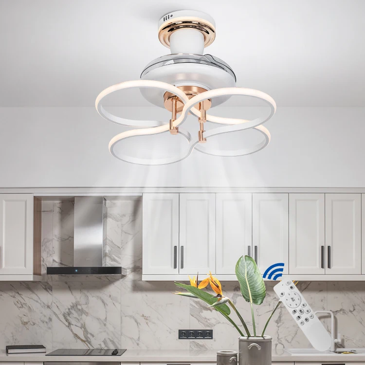 

Wholesale Price Living Room Bathroom Indoor Home Invisible Ceiling Lamp Led Fan Light With Remote Control