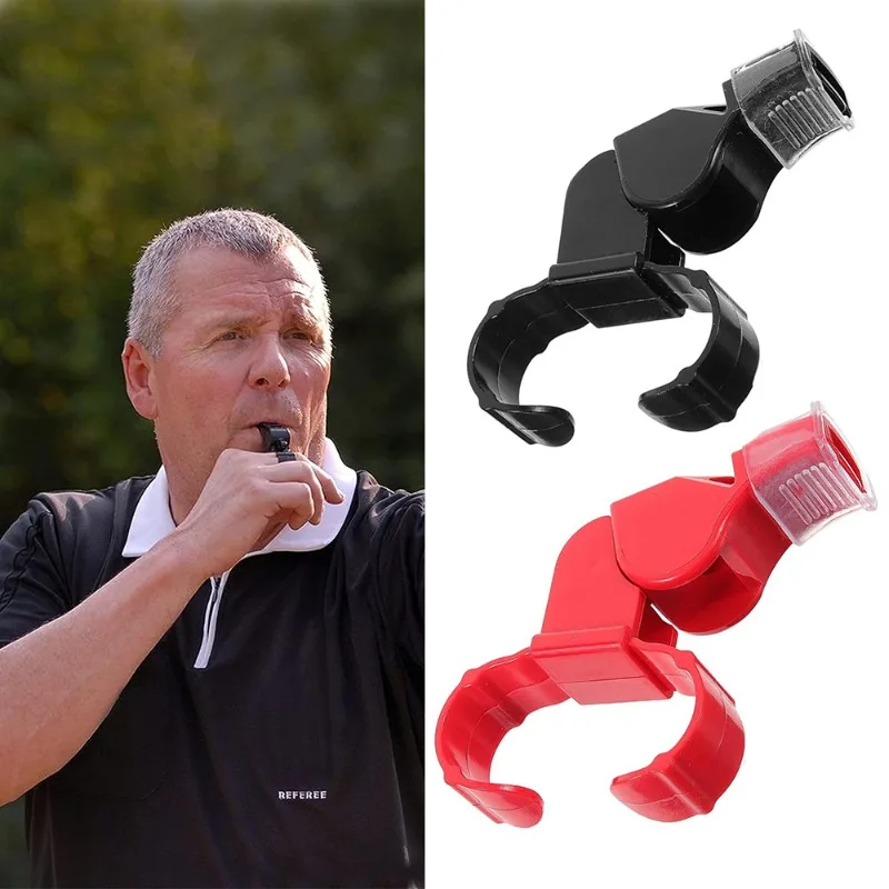 1pcs Whistle with Finger Loop and Teeth Guard，Referee Specific Football, Basketball, Field Hockey Referee High Pitch Whistle