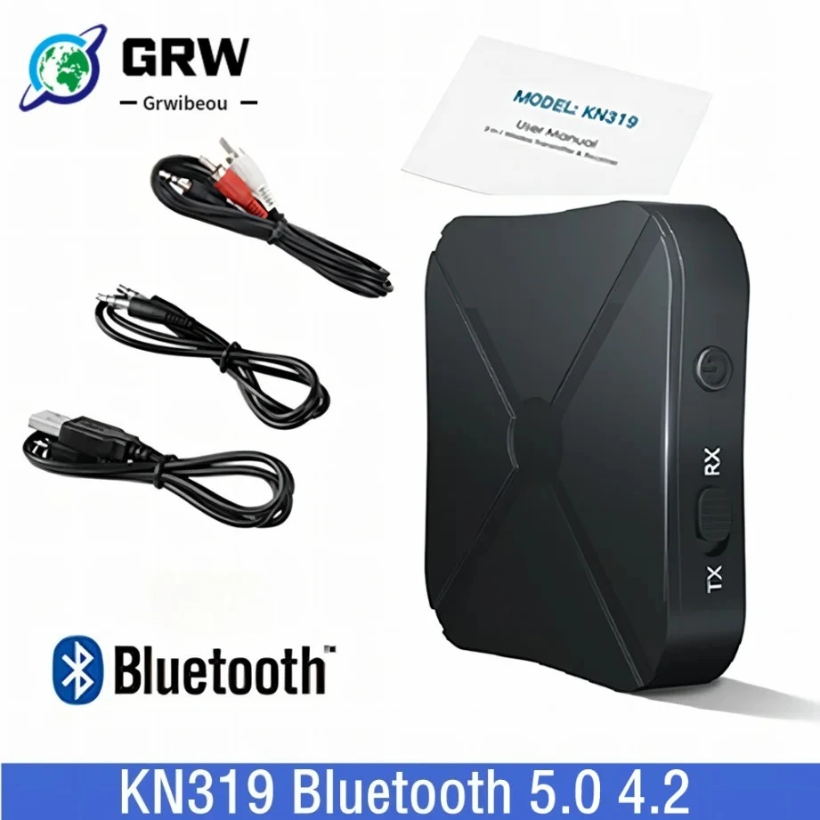 

Приемник Grwibeou Bluetooth 5,0 4,2 и передатчик аудио музыка стерео беспроводной адаптер RCA 3,5 мм AUX разъем для динамика ТВ автомобиля ПК