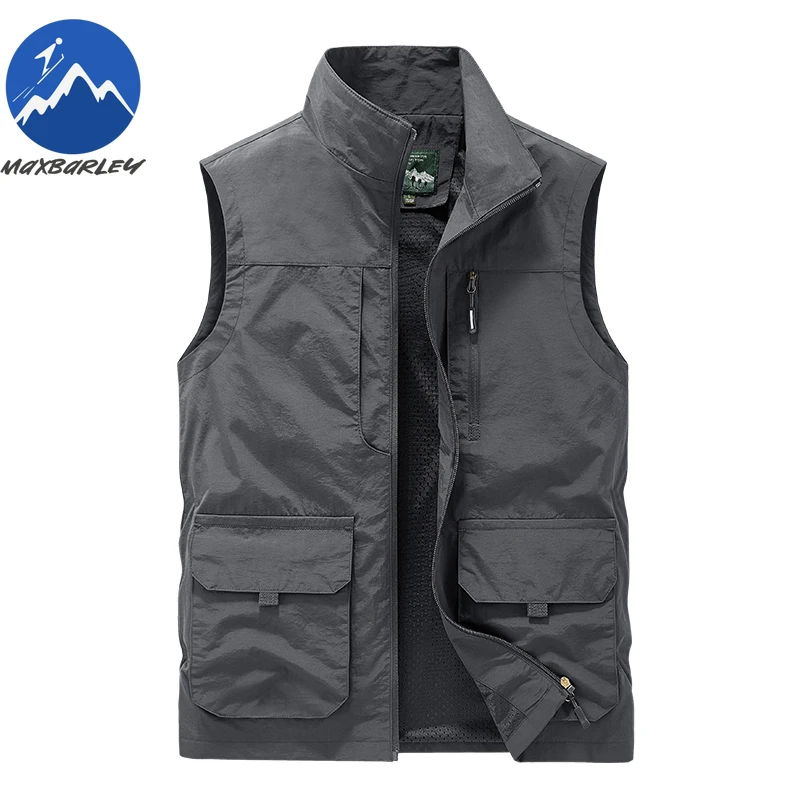 

2026 New High Quality Men Vest Outdoor Fishing Work Quick Dry Waterproof Vests Men Multi Function Spring Autumn Thin Casual Top
