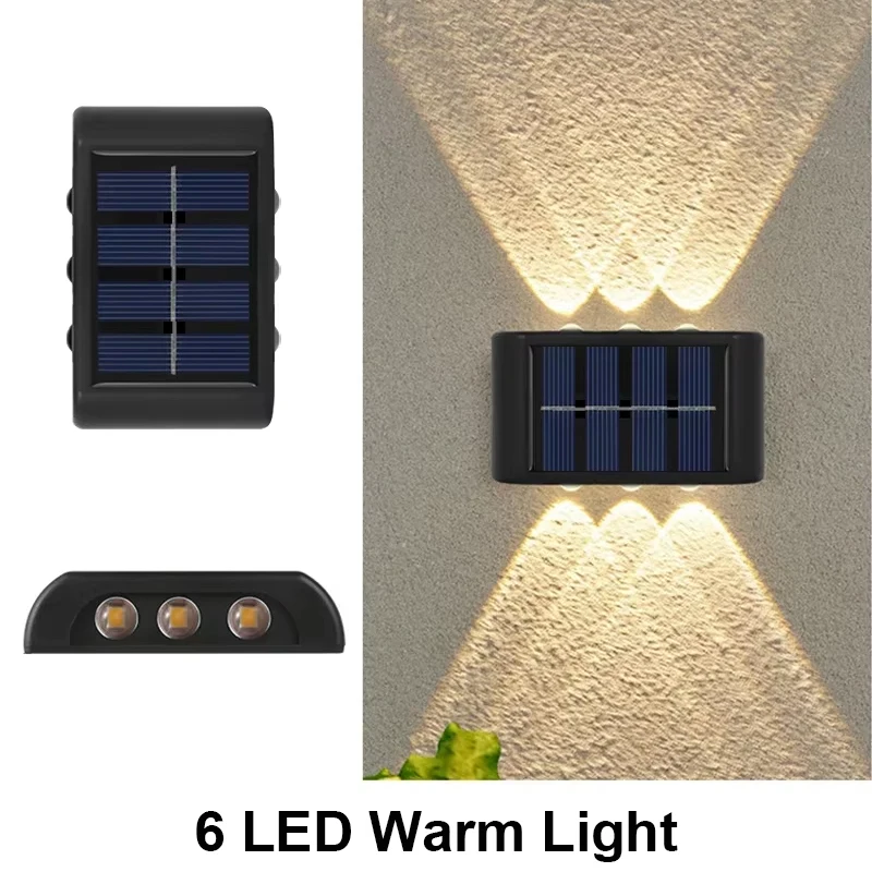 Solar Wall Light Outdoor,Waterproof LED Garden Fence Lamp,Solar Powered Wall Mount Decorative Lighting,Street Patio Landscape image 3
