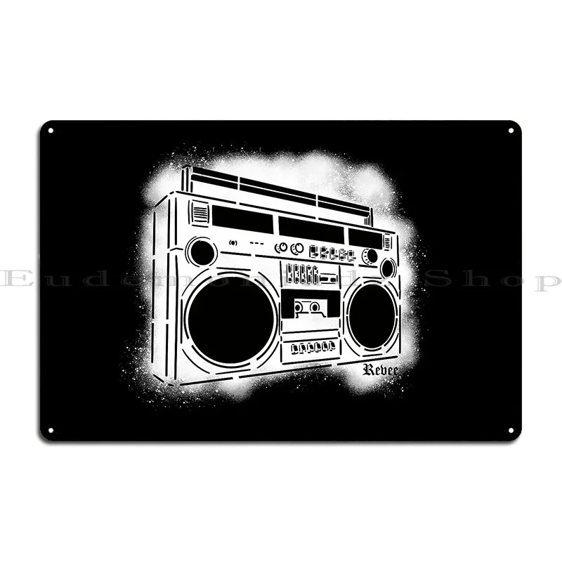 Boom Box Stencil Metal Sign Party Printed Wall Plaque Garage Plaques Wall Mural Tin Sign Poster