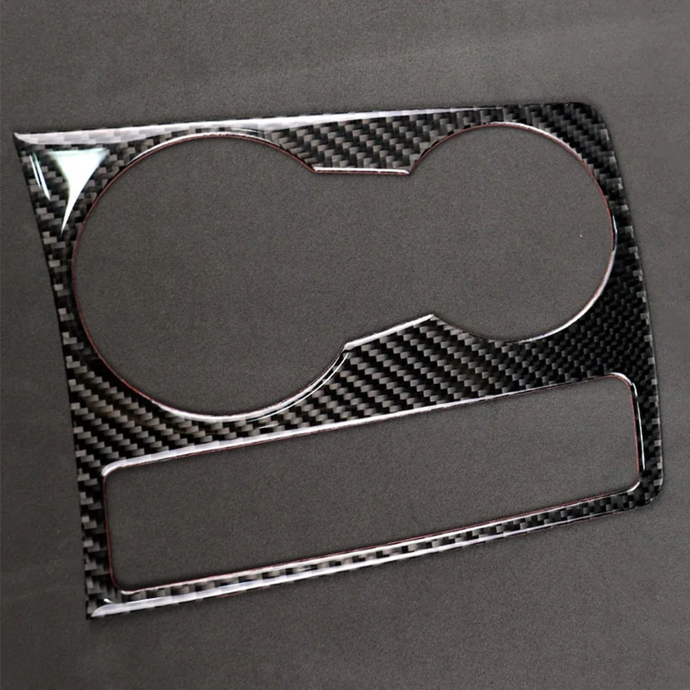 Carbon Fiber Center Console Water Cup Holder Cover Trim Accessories Tools For Audi A4 B8 A5 2009 2010 2011 2012 2013 2014 2015