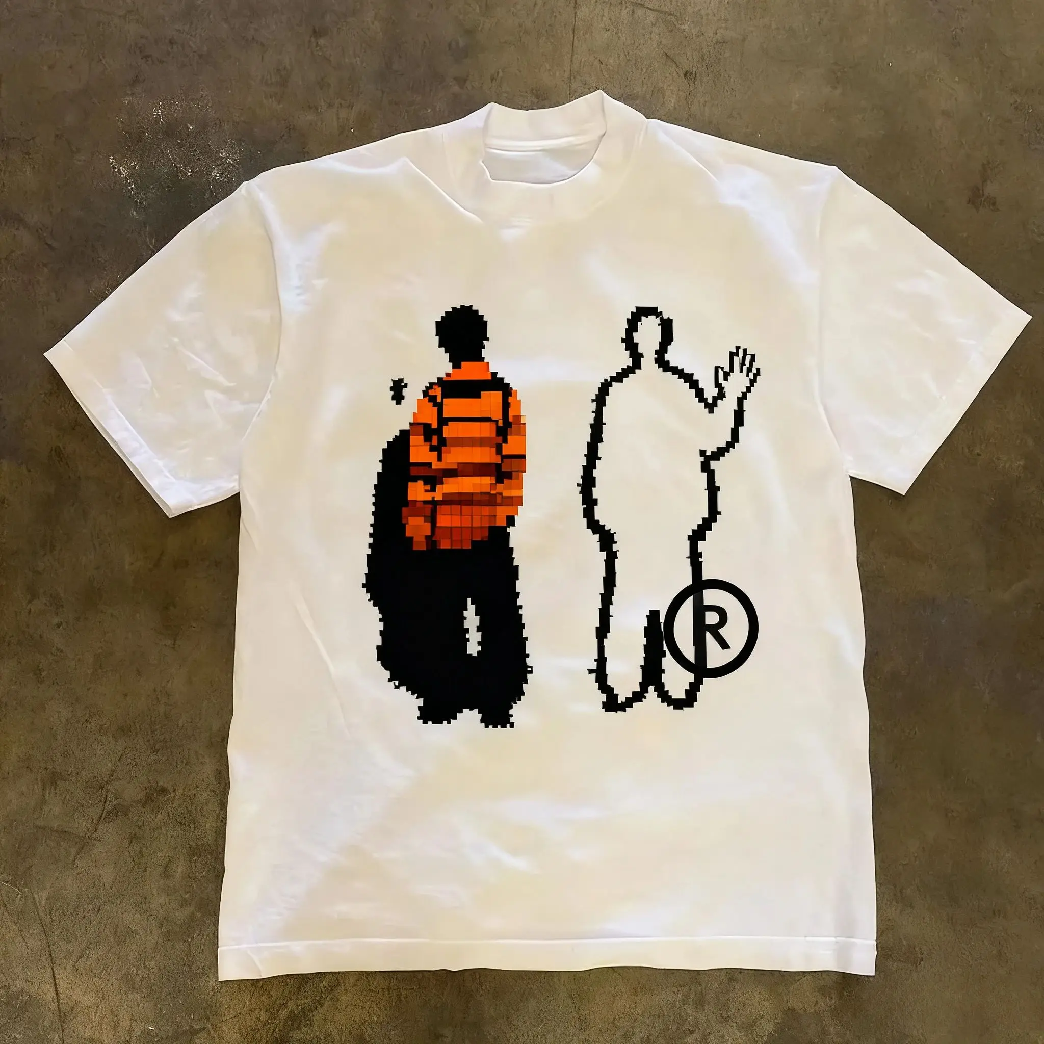 Summer 2026 New Vintage High Street Print Tee High Quality Y2k Stylish Casual Breathable Men's Crew Neck Print Tee image 4