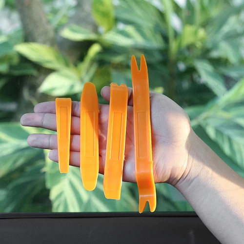 4 unids/kit herramienta de extracción de coche Clip de puerta de Radio Panel embellecedor tablero herramienta de palanca de extracción de Radio automática herramienta de desmontaje Interior de automóvil