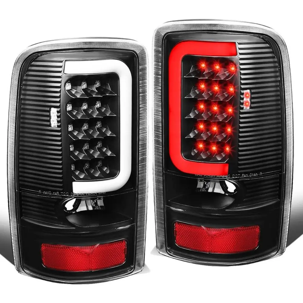 

Compatible with Yukon/Suburban/Tahoe GMT 800 Pair of Black Housing Clear Lens 3D LED Brake Tail Lights