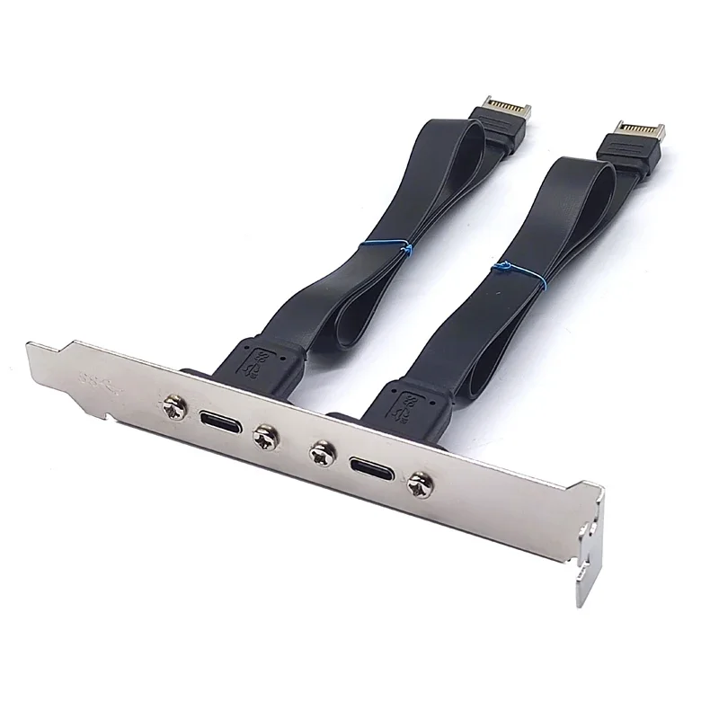 

USB 3.1 Front Panel Header Type E Male to Type C Female Connectors Motherboard Expansion Cable Transfer Wiring Including Baffles