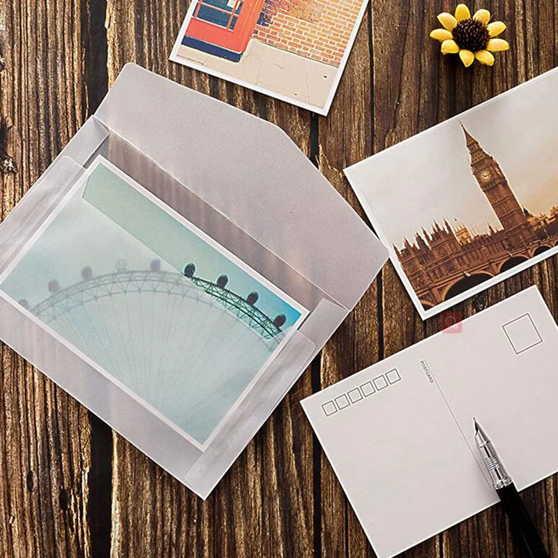 50PCS Blank Envelope Translucent Paper Envelopes Set Letter Vintage Invitation Envelopes For Cards
