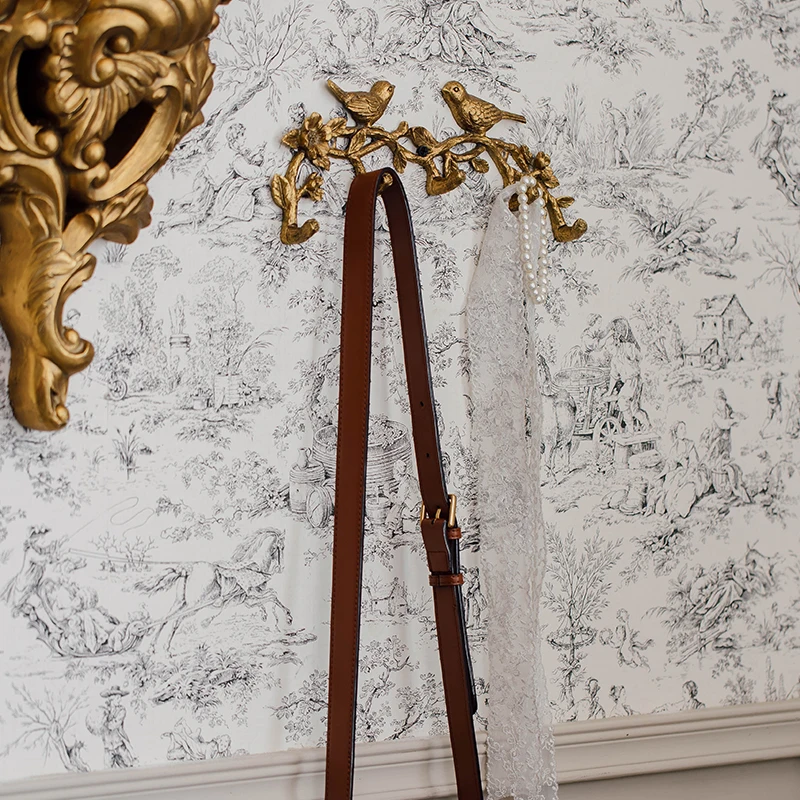 

French door single row hook punching fixed wall bedroom entrance towel clothes alloy bed and breakfast decoration
