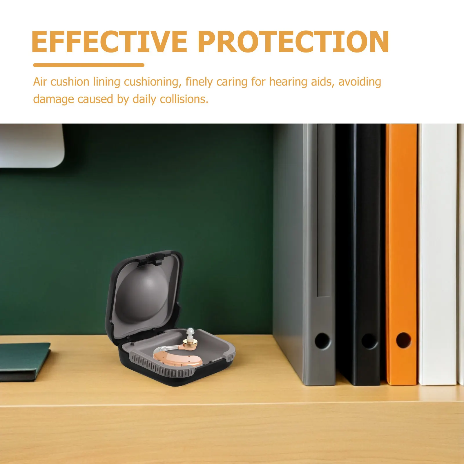 Shockproof Hearing Aid Holder Case Portable Anti-Drop Storage Box for Adults Seniors Travel Home Use Protective Amplifier