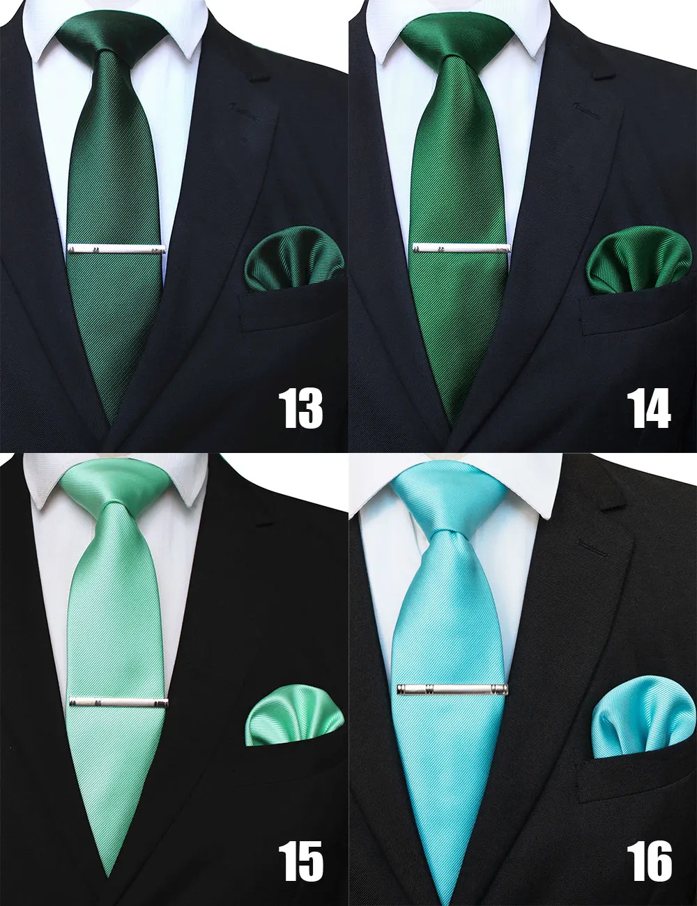 EASTEPIC 8 cm klassische graue Twill-Krawatten für Herren, Anzüge, Krawatten-Set, Clip, Taschentuch, Herren-Accessoire, Hochzeit, Party – Detail 7