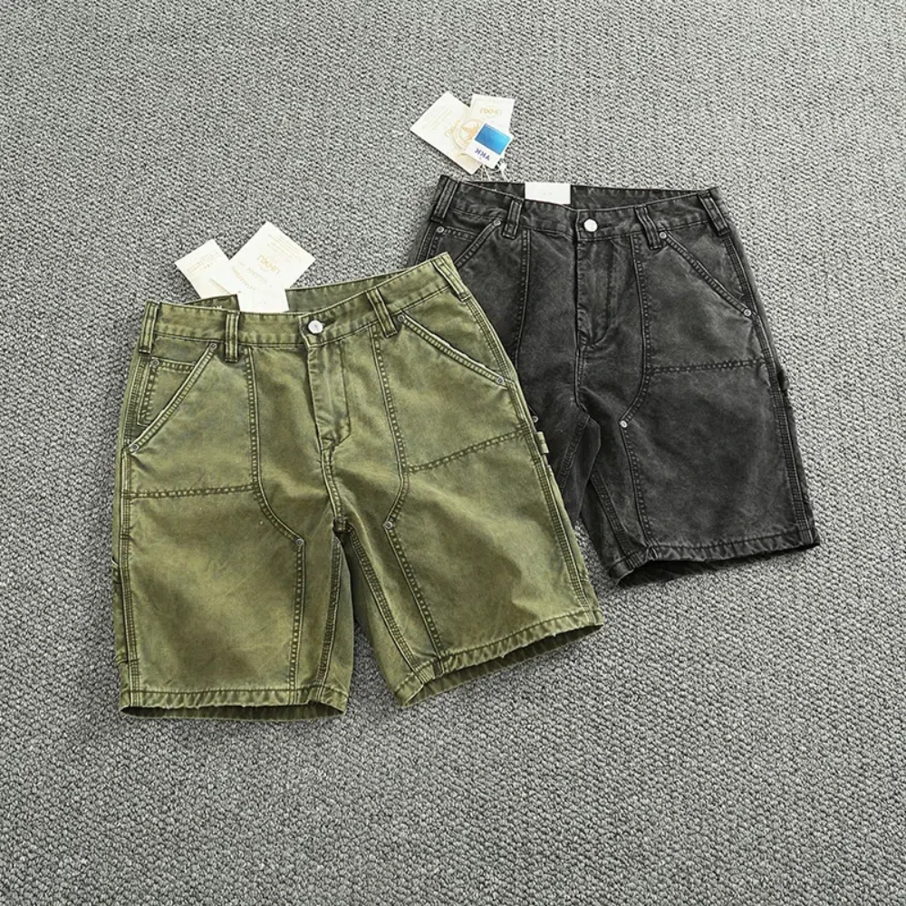 Do old heavy wash logging cargo shorts men retro casual all the fashion brand new summer medium pants