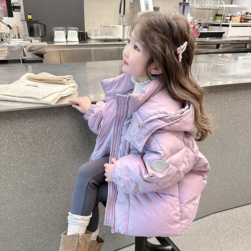 

Baby Girl Top Girls Winter Coat 2024 New Foreign Gas Treasure Winter Cotton-padded Jacket Winter Down Coat Girls and Children