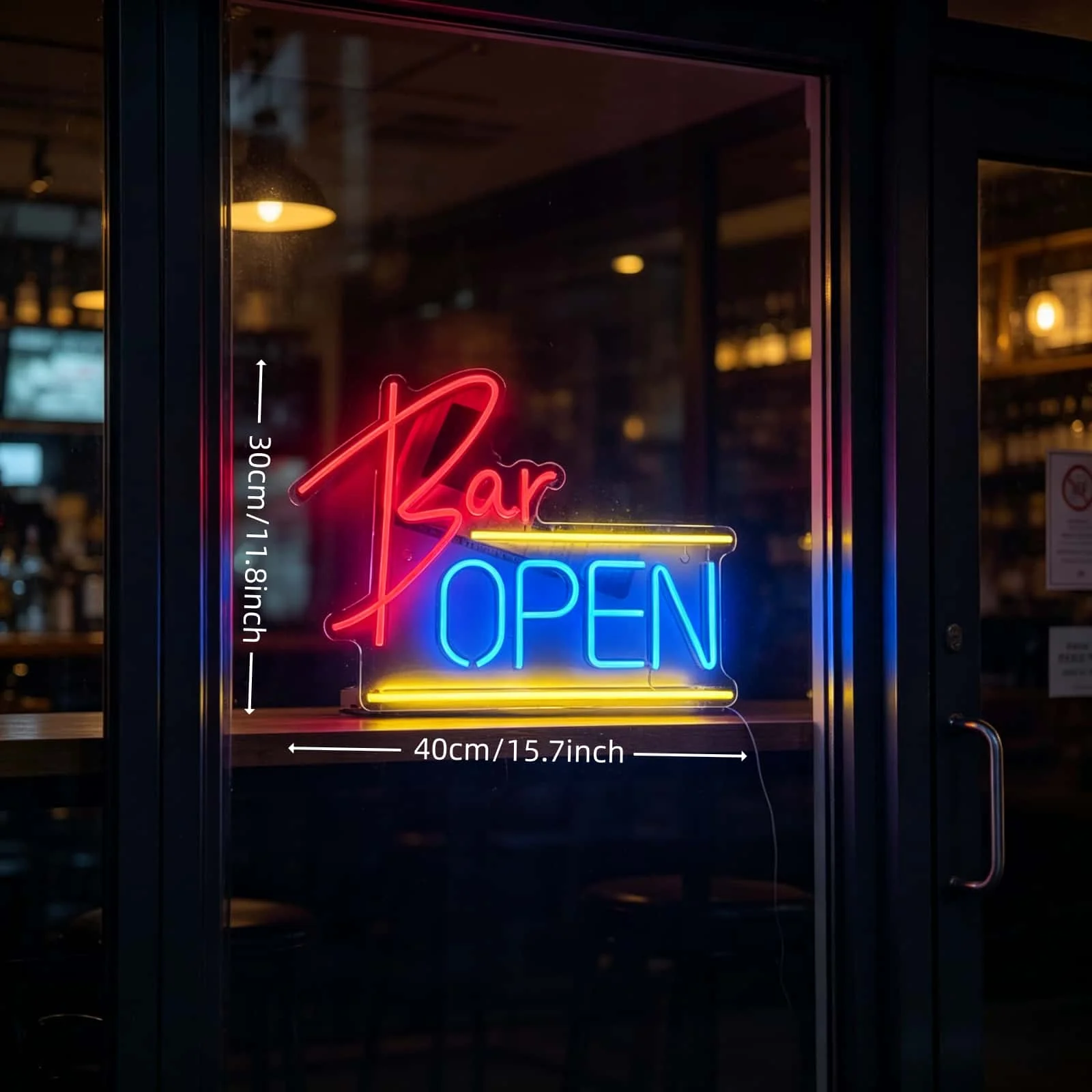 Bar Open Neon Sign, Multi-Color LED Neon Light for Bar Pub Wall Decor, USB Powered Open Sign for Business Store & Man Cave