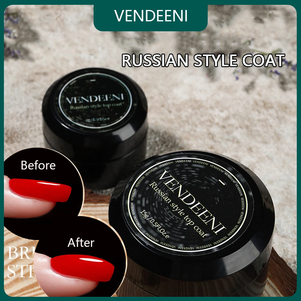 

Vendeeni Russian Self Leveling Effect Top Coat Function Gel Soak Off UV LED Gel Nail Polish For Manicure Lacquer