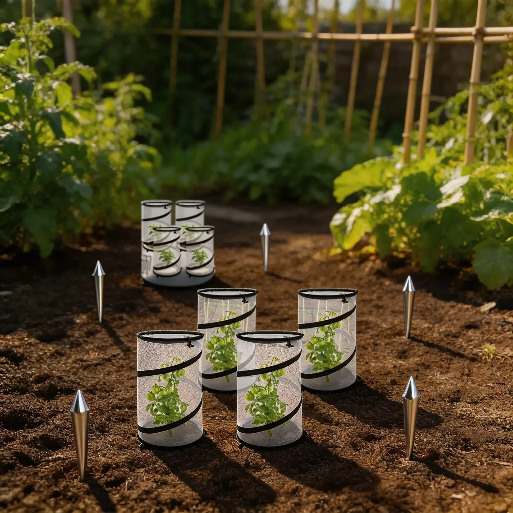 

Up Barrier Plant Cover Net Round Foldable Plant Protectors Breathable Netting Mesh Plant Enclosure With Top Zipper Garden Tools