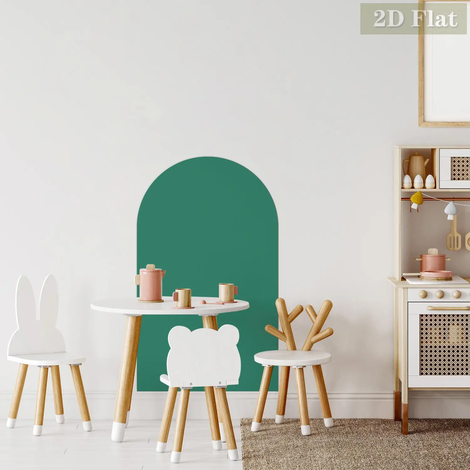 1 шт. арочная декоративная магнитная наклейка на стену для доски, самоклеящаяся, легко снимается, многоразовая, темно-зеленая, современный минималистский стиль