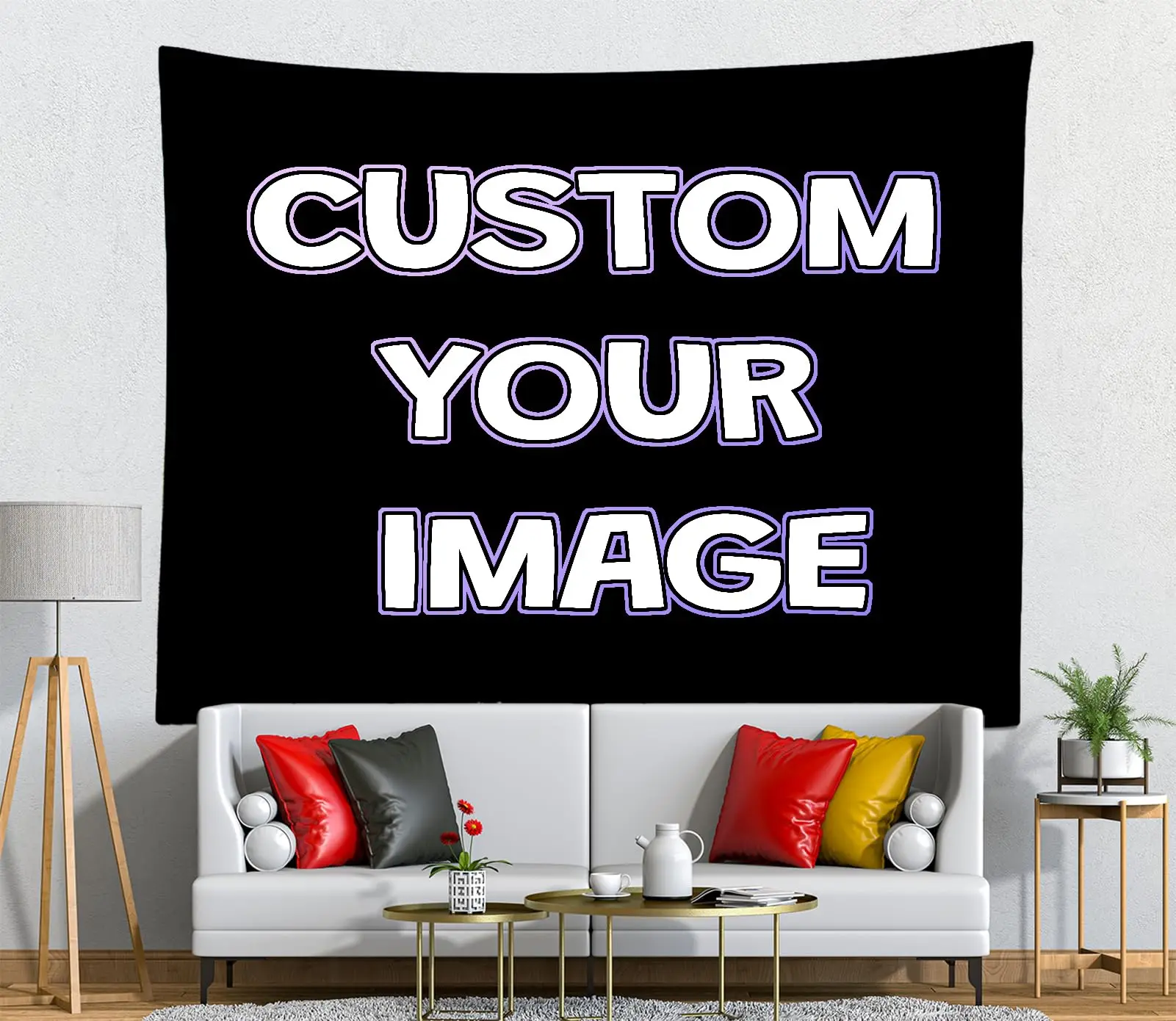 Custom Tapestry Upload Images Wall Hanging Personalized Your Favorite Picture Text Dorm Banner for Bedroom