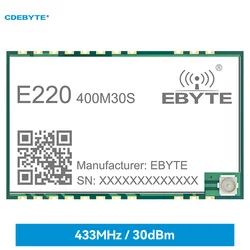 LLCC68 LoRa Wireless RF Module 400MHz E220-400M30S 900MHz E220-900M30S SMD SPI 30dBm Long Range 10km Stamp Hole Antenna DIY