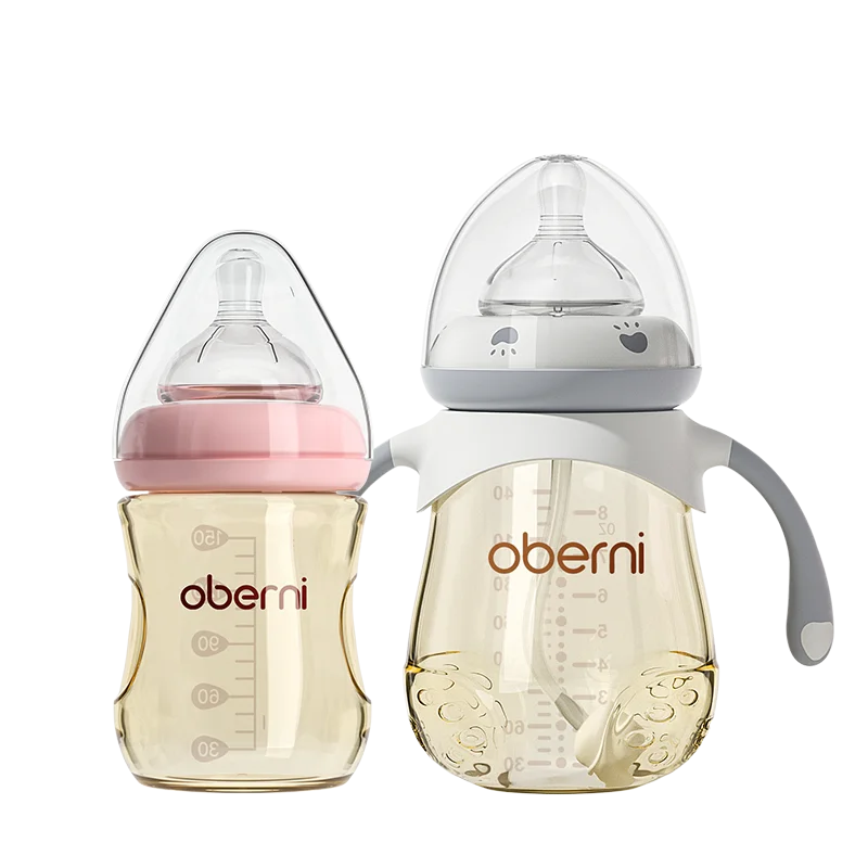 Oberni Baby Bottle Feeding  Set for PPSU Materials 150ml+240ml Wide Neck with supper soft  Silicone nipple