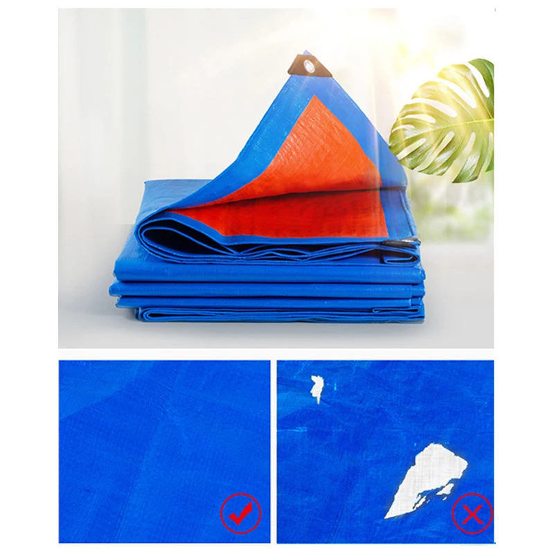 Plastikowe arkusze Zagęszczona niebieska pomarańczowa plandeka Osłona przeciwsłoneczna Zewnętrzna wodoodporna plandeka przeciwdeszczowa