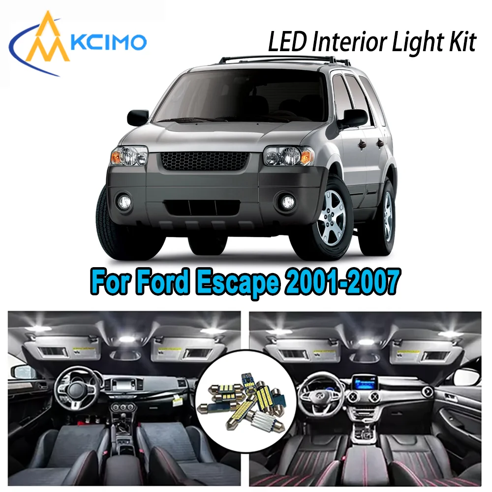 

Premium Bright LED Interior Light Kit for Ford Escape 2001-2007 2003 2004 2005 Dome Map Trunk Car Lamps with Canbus No Error