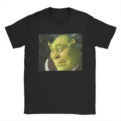 All Seasons Men Women's Funny Shreks Meme T-Shirts Apparel Vintage Pure Cotton Shreks Face T Shirt Top Tee Clothes