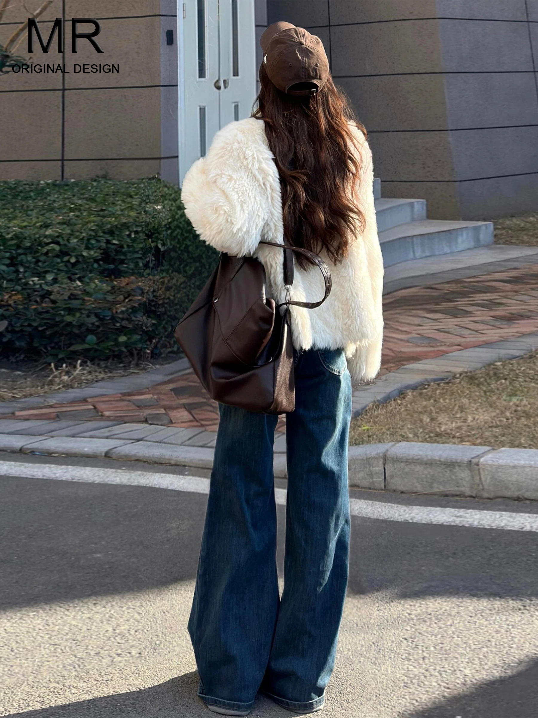 

Джинсы-клеш с высокой талией, женские, винтажные, синие, свободного кроя, повседневные, весенне-летние, модные, прямые