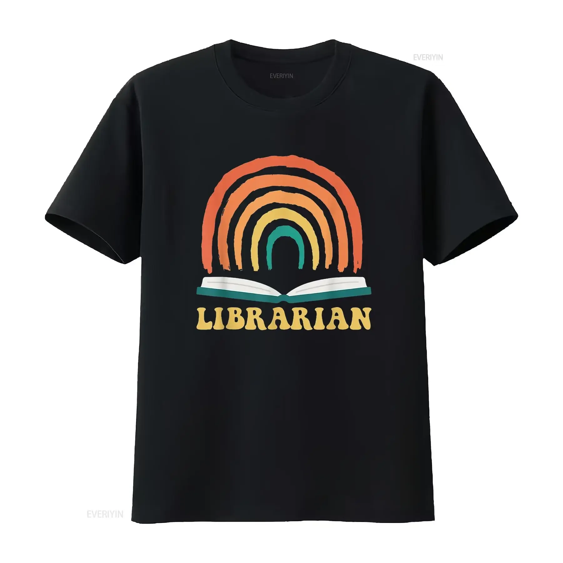 أمين المكتبة خمر كتب القراءة الرجعية قوس قزح العصرية المرأة تي شيرت الصيف مع طباعة فريدة خمر غسلها امتدت